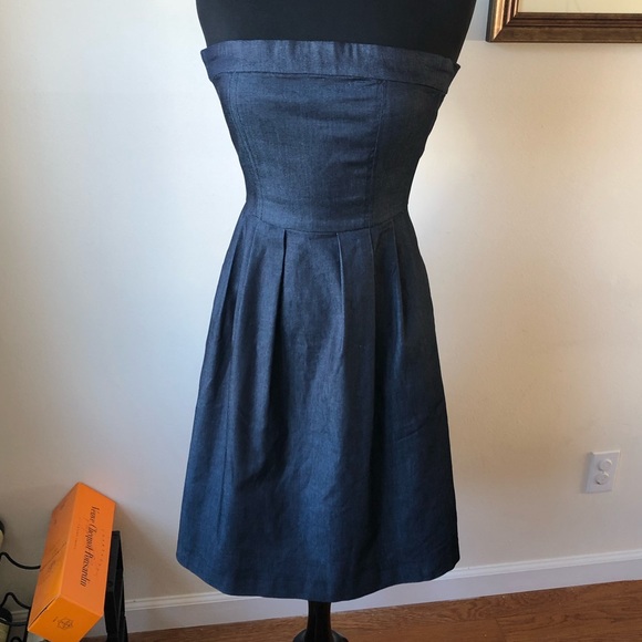 Zara Dresses & Skirts - ZARA BASIC | Denim Couture Strapless Dress